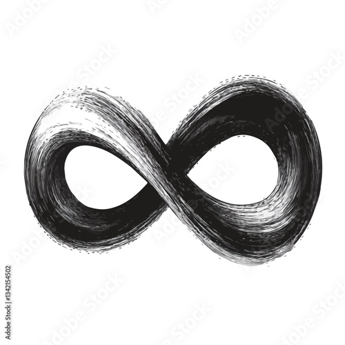 Black and white minimalist infinite energy symbol – perfect for tattoos, logos, and vector designs. Isolated on a white background.