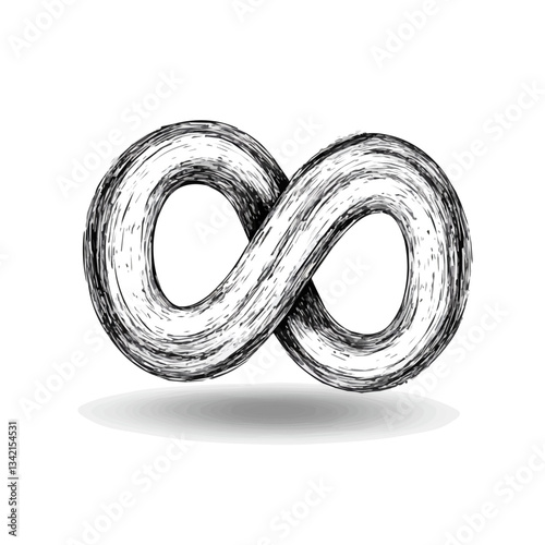Black and white minimalist infinite energy symbol – perfect for tattoos, logos, and vector designs. Isolated on a white background.