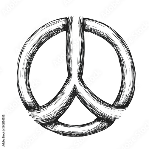 Black and white minimalist infinite peace symbol – perfect for tattoos, logos, and vector designs. Isolated on a white background.