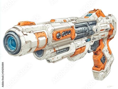 Obraz na płótnie Futuristic sci-fi blaster with sleek design