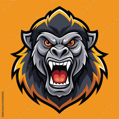 Enraged Gorilla Mascot Logo in Dynamic Pose