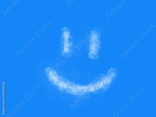 cloud face emote in the beautiful blue sky