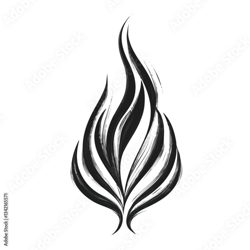 Black and white minimalist soul essence symbol – perfect for tattoos, logos, and vector designs. Isolated on a white background.