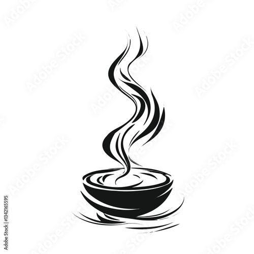 Black and white minimalist soul essence symbol – perfect for tattoos, logos, and vector designs. Isolated on a white background.