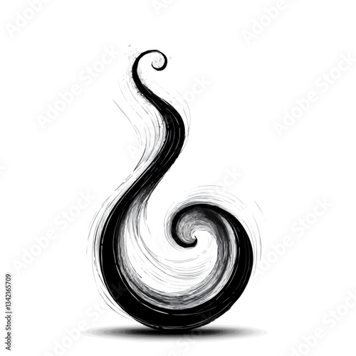 Black and white minimalist soul journey symbol – perfect for tattoos, logos, and vector designs. Isolated on a white background.