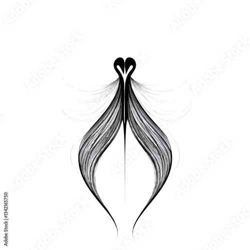 Black and white minimalist soul symbol – perfect for tattoos, logos, and vector designs. Isolated on a white background.