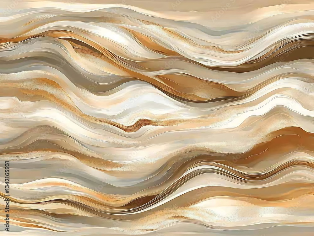 Obraz premium Abstract artwork of flowing curved lines with various warm hues