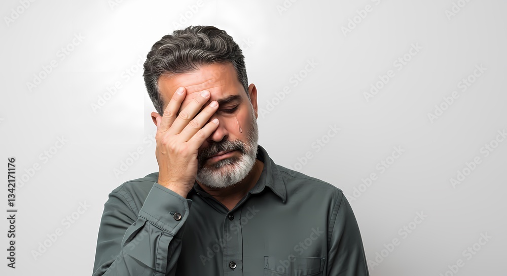 Stressed Man, Headache, Frustration, Anxiety Stressed Man, Headache, Frustration, Anxiety