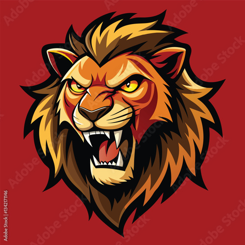 Ferocious and Mighty: Male Lion Head Unleashing an Earth-Shattering Roar