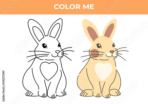 Easter bunny rabbit. Coloring page ready to print on standard 8.5x11 inch paper. eps file. Rabbit outline character