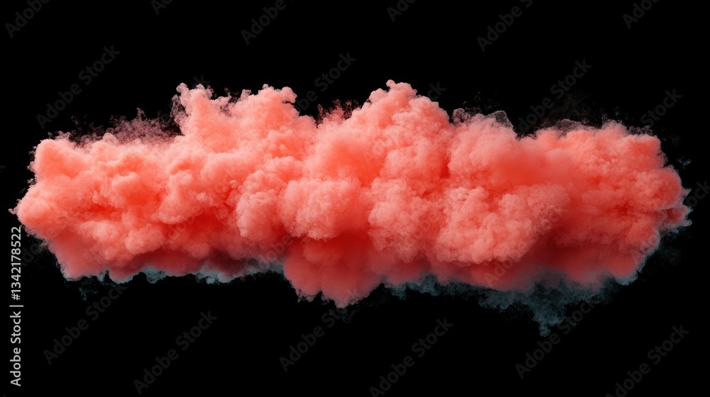 Fototapeta premium Abstract Coral Cloud Formation on Black Background