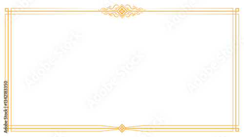 Gold border on white background template with decorative ornament, elegant and modern. Minimalist gold border vector for certificates, invitations, luxury stationery, or frame template.