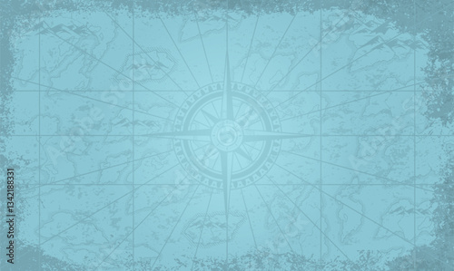 Vintage style map with compass rose design