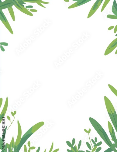 The concept of a simple decorative frame is represented by a green squiggly line border