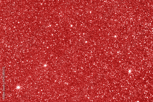 Red glitter illustration background. Red sparkle light galaxy space. Night sky with stars. New Year, Christmas, Valentine and Celebration background concept.
