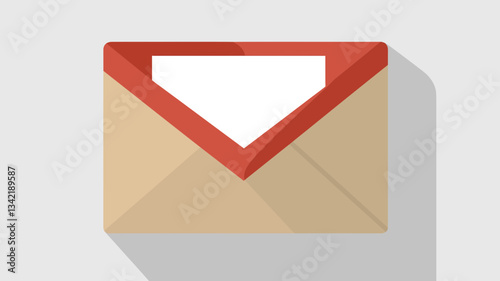 Vector Illustration of a Simple Envelope with a Letter Inside, Ideal for Communication, Correspondence, Mail Services, and Business Themes