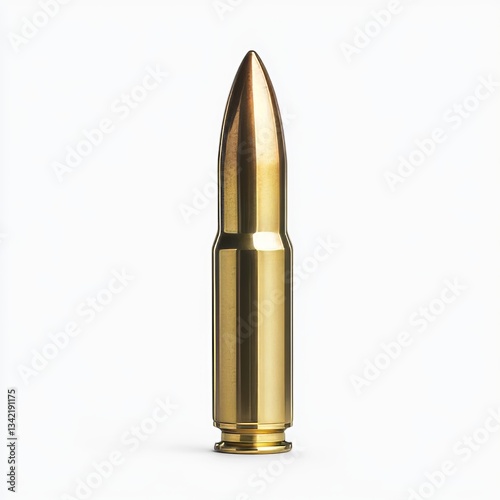 Wallpaper Mural High Caliber Ammunition: Isolated Single Bullet in Gold Color for Firearm Enthusiasts and Defense Industry Torontodigital.ca