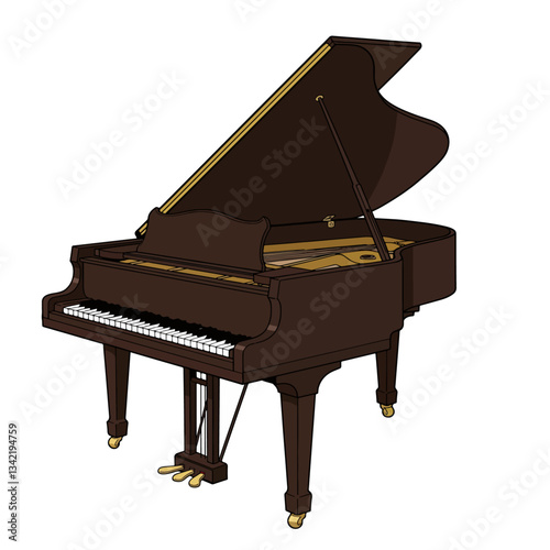 piano, grand piano, isolated grand piano, piano and music notes, grand piano and music notes, grand piano keys