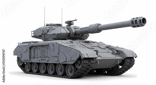 Gray Military Tank 3D Model Render