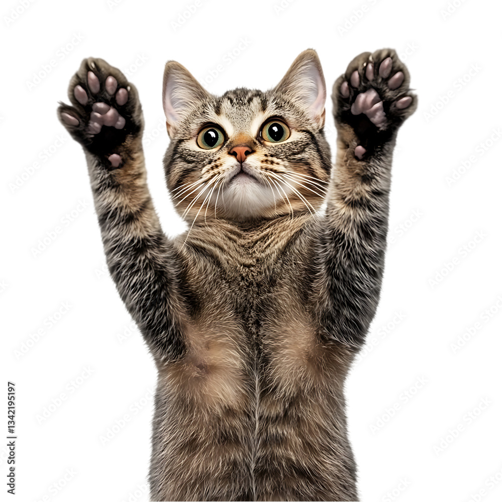 Fototapeta premium Cute Cat Paws Up: Adorable Kitten