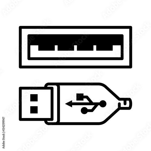 usb icon flat vecktor trendy popular simple