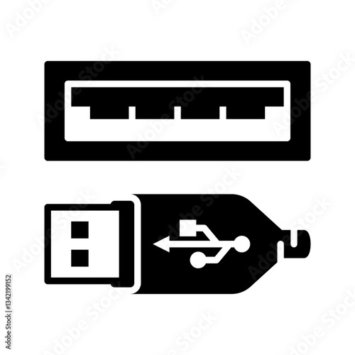 usb icon flat vecktor trendy popular simple