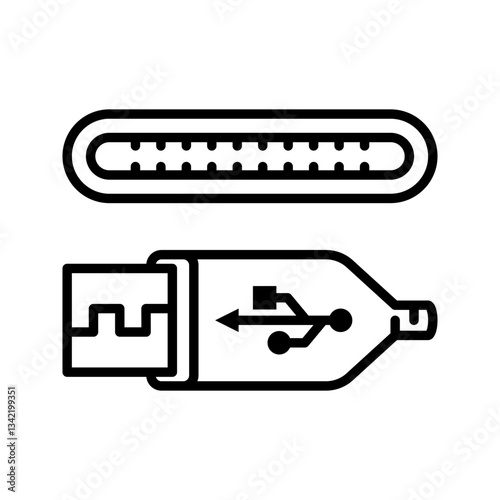 usb icon flat vecktor trendy popular simple