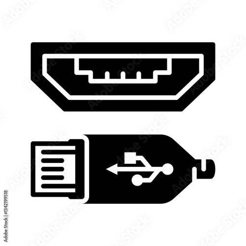 usb icon flat vecktor trendy popular simple