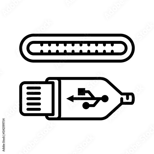 usb icon flat vecktor trendy popular simple