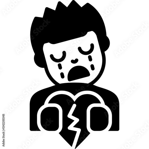 Broken Heart Icon Vector Element
