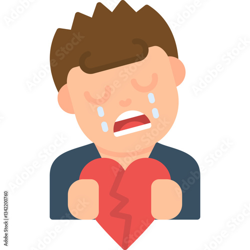 Broken Heart Icon Vector Element