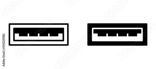 usb icon set flat vecktor trendy popular simple