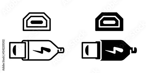Thunderbold icon set flat vecktor trendy popular simple