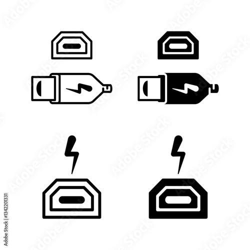 Thunderbold icon set flat vecktor trendy popular simple