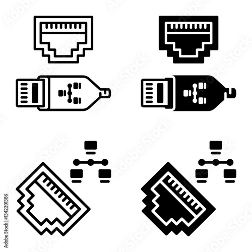 Ethernet icon set flat vecktor trendy popular simple
