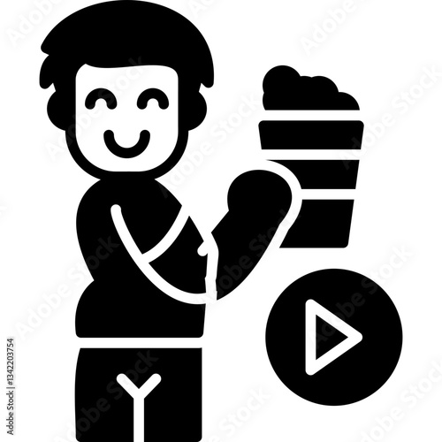 Popcorn Icon Vector Element