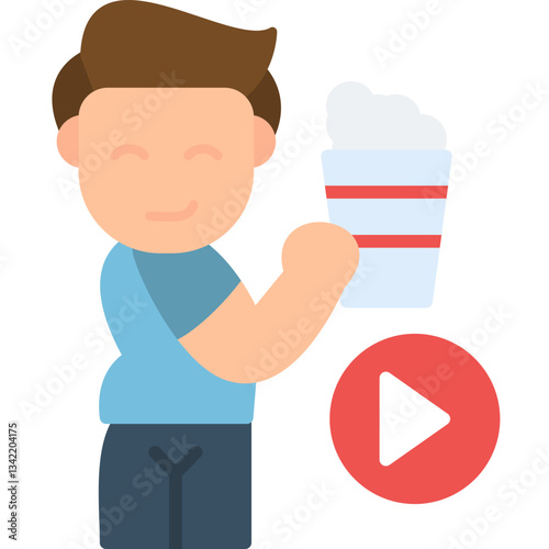 Popcorn Icon Vector Element