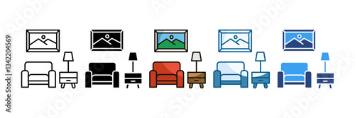 Interior Icon Set Multiple Style Collection
