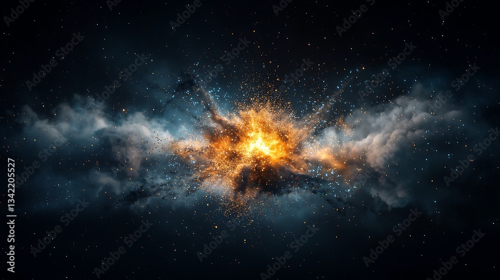 Fototapeta premium Cosmic Fire Explosion Nebula