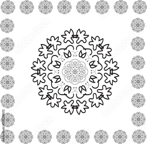Different Mandal Design Create With Combined Color Black and White  