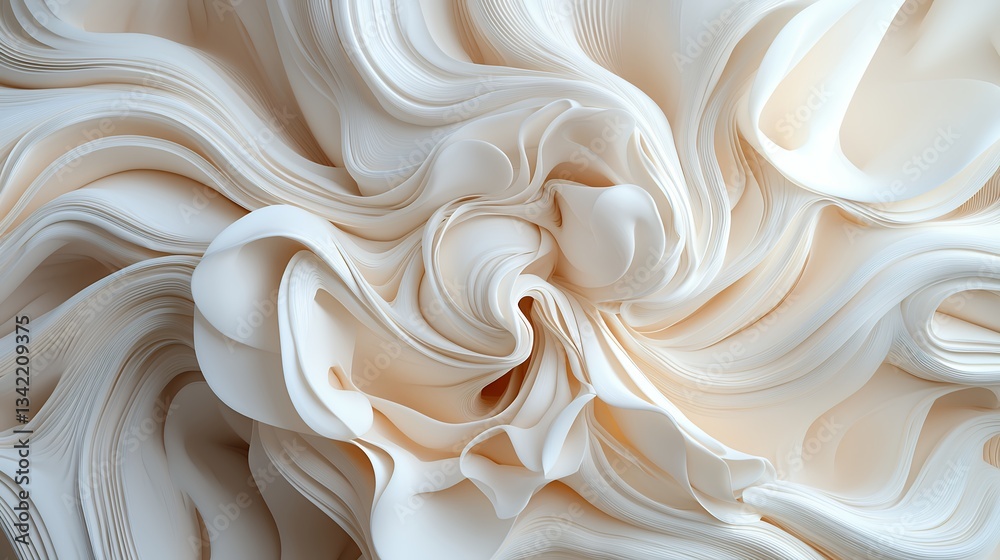 Obraz premium 純粋な流れ - 抽象的な曲線美の世界 Ethereal Flow - A World of Abstract Curvilinear Beauty