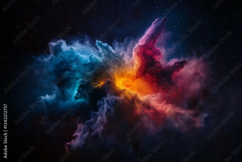 Fototapeta premium Colorful space galaxy cloud nebula. Star night cosmos. Universe science astronomy. Supernova background wallpaper
