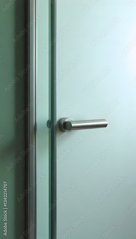 Modern minimalist door with sleek silver handle, showcasing clean lines and contemporary design. Modern minimalist door with sleek silver handle, showcasing clean lines and contemporary design.