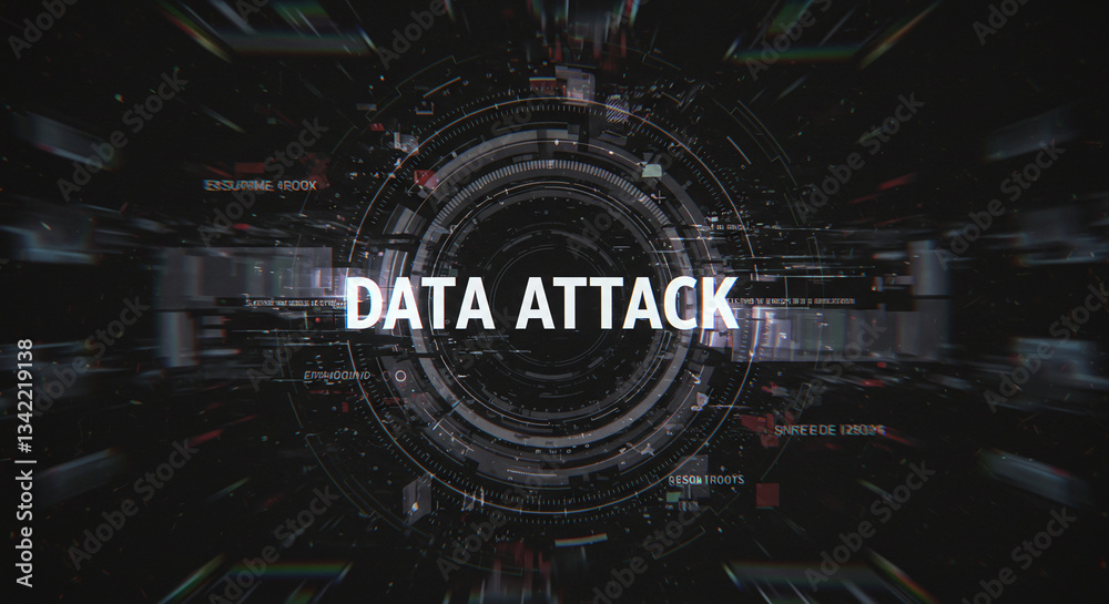 Fototapeta premium Cybersecurity Threat: A futuristic graphic with 