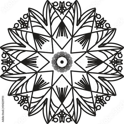 Different Mandal Design Create With Combined Color Black and White  