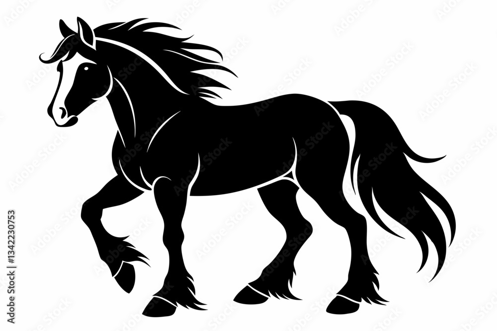 clydesdale horse line art silhouette vector illustration clydesdale horse line art silhouette vector illustration