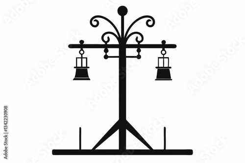 coat rack line art silhouette vector illustration