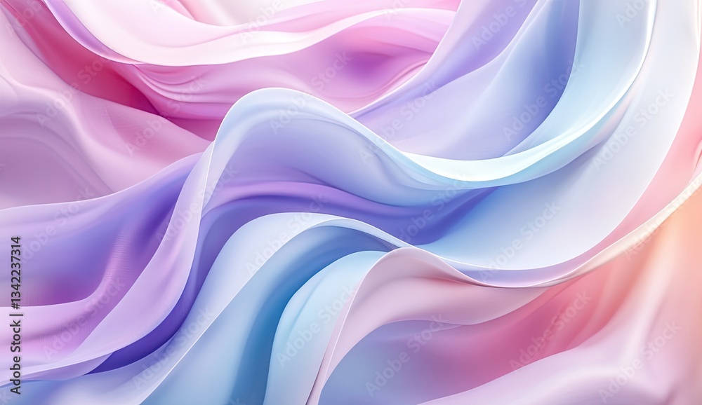 Obraz premium Abstract flowing fabric with pastel hues