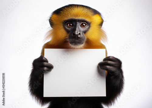 Generated image of an animal holding a sign
