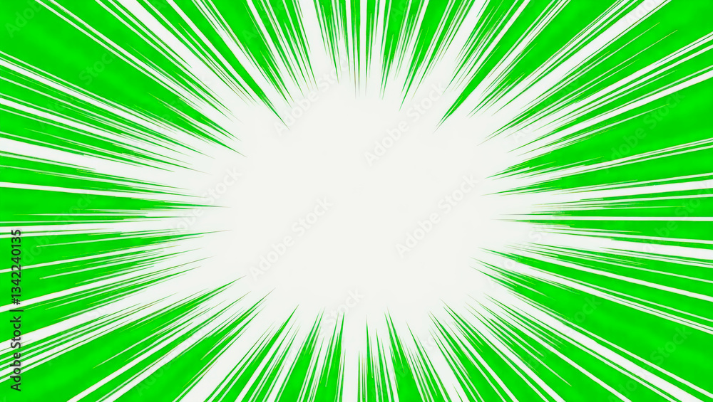 Obraz premium Bright green comic burst backdrop for creative text projects